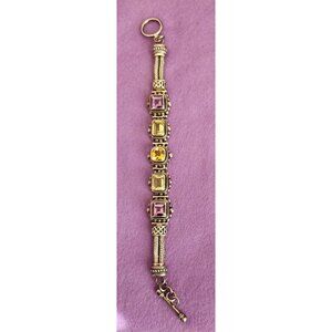 Stuarti Bali BA 925 heavy Gem stone bracelet  7.5" Long
